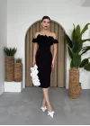 Popi Madonna Yaka Kalem Elbise