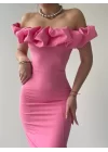 Popi Madonna Yaka Kalem Elbise