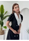 Reta Düğme Detaylı Elbise