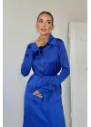 Saks Biyeli Gömlek Ve Etek Takım