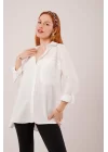 Salaş Kesim Cepli Beyaz Gömlek