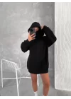 Samuray ZIP Fermuarlı Kapüşonlu SweatShirt- Siyah