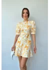 Sarı Çiçekli Elbise