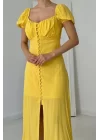 Sarı Prenses Yaka Elbise