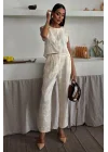Shalina Süzüne Nakışlı Crop Takım 9796-08