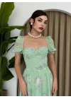 ŞİFON KUMAŞ DİJİTAL DESEN BASKILI ELBİSE