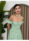 ŞİFON KUMAŞ DİJİTAL DESEN BASKILI ELBİSE