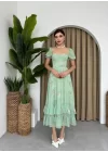ŞİFON KUMAŞ DİJİTAL DESEN BASKILI ELBİSE