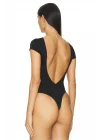 Sırt Dekolteli Kısa Kol Bodysuit