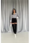 Mavi Askılı İki Parça Jeans Pantolon