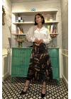 Siyah Baskılı Kroşetalı Etek