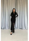 Beyaz Dantelli Uzun Kollu Elbise