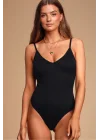 Siyah Ip Askılı Ipek Jarse Bodysuit