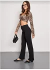 Siyah Palazzo Pantolon Oversize Kesim - Siyah