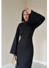 Siyah Tek Kollu Elbise