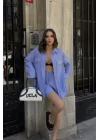 Stacy Çizgili Şort Takım 9801-0025
