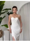 Stor Gül Detaylı Elbise
