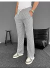 Su Yolu Çizgili Cepli Pantalon - Gri