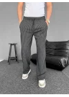 Su Yolu Çizgili Cepli Pantalon - Siyah