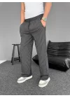 Su Yolu Çizgili Cepli Pantalon - Siyah