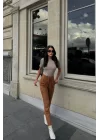 SÜET PANTOLON PENSLİ - Taba