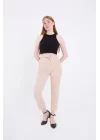 Tam Kalıp Basic Eşofman Pantolon - Bej