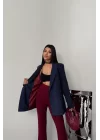 TASARIM CEKET KAPLAMA DÜĞMELİ - Lacivert