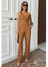 Tek Omuz Büstiyer Plazzo Pantolon Viscon Takım 10159