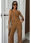 Tek Omuz Büstiyer Plazzo Pantolon Viscon Takım 10159