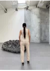 Ti̇na Asi̇metri̇k Keten Yelek Pantolon Takim