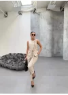 Ti̇na Asi̇metri̇k Keten Yelek Pantolon Takim