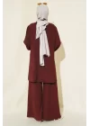 Tunik Pantolon Alt Üst Takım 6663 - Bordo