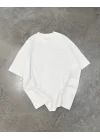Unisex Basic Bisiklet Yaka Oversize T-Shirt - Beyaz