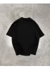 Unisex Basic Bisiklet Yaka Oversize T-Shirt - Siyah