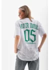 Unisex Baskılı Oversize T-Shirt - Beyaz