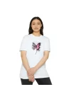 Unisex Bisiklet Yaka Baskılı T-Shirt - Beyaz