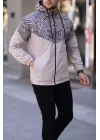 Unisex Kapüşonlu İçi Astarlı Yağmurluk - Bej