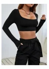 Uzun Kol Crop Top