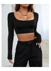 Uzun Kol Crop Top