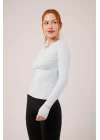 Uzun Kollu Basic Bebe Mavisi Bluz