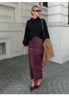 Uzun Kollu Yarı Balıkçı Yaka Triko Bluz