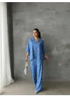 VARAKLI BLUZ PANTOLON TAKIM - Mavi