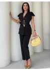 Vatkalı Yelek Pantolon İkili Takım