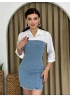 Vinna Straplez Kot Mini Elbise