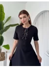Wera Taşlı Fiyonk Detaylı Elbise