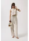 Yandan Bağlamalı Crop Bluz