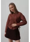 Yanları Bağlamalı Basic Gömlek - Beyaz