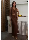 Yelek Önden Bağlamalı Uzun Etekli Takım 10192