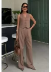 Yelek Ve Pantolon Çizgili Double Takım 10017