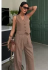 Yelek Ve Pantolon Çizgili Double Takım 10017
